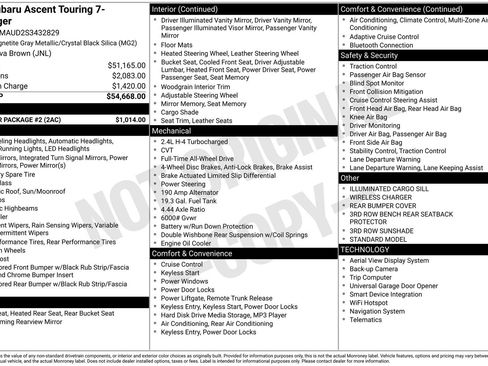 New 2025 Subaru Ascent Touring w/ Popular Package #2 image 5