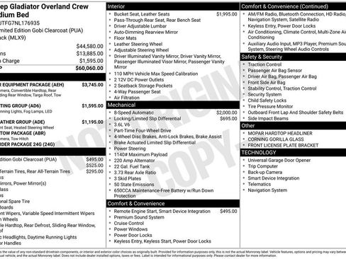 Used 2022 Jeep Gladiator Overland w/ Popular Equipment Package AWD/4WD image 38