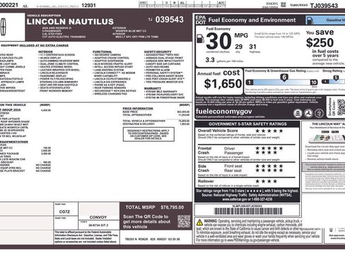 New 2026 Lincoln Nautilus Reserve AWD/4WD image 28