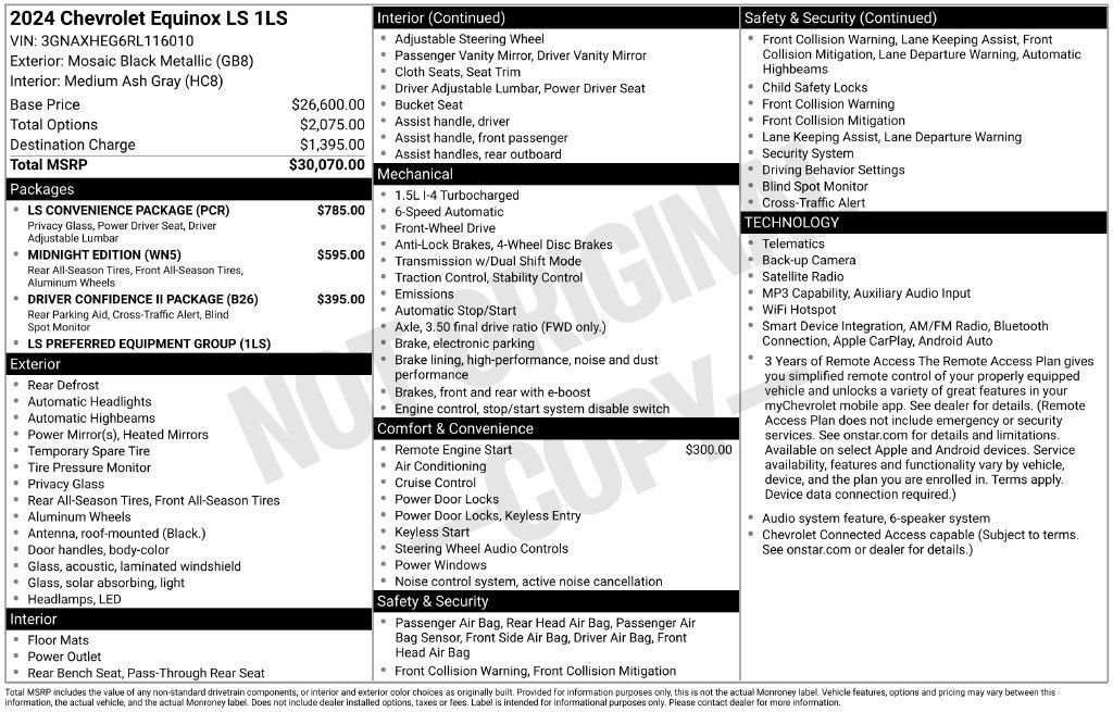 Used 2024 Chevrolet Equinox LS w/ LS Convenience Package FWD image 3