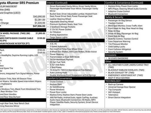 Used 2022 Toyota 4Runner SR5 Premium w/ TRD Black Wheel Package (TMS) image 36