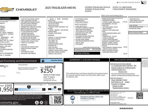 Used 2025 Chevrolet TrailBlazer RS w/ Convenience Package AWD/4WD image 12