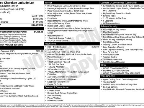 Used 2021 Jeep Cherokee Latitude Lux w/ Comfort/Convenience Group AWD/4WD image 10