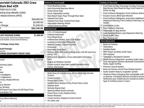 Used 2025 Chevrolet Colorado ZR2 w/ Technology Package AWD/4WD image 34