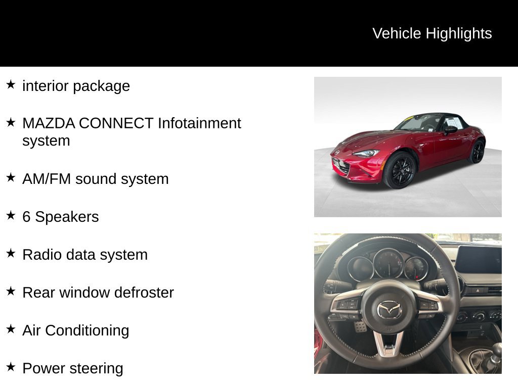 Used 2025 MAZDA MX-5 Miata Sport w/ Interior Package RWD image 10