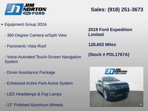 Used 2019 Ford Expedition Limited w/ Equipment Group 302A AWD/4WD image 8