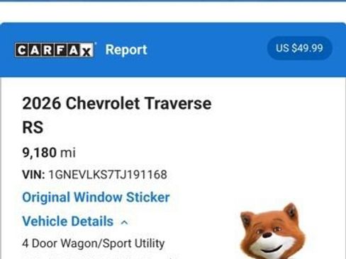 Used 2026 Chevrolet Traverse RS AWD/4WD image 5