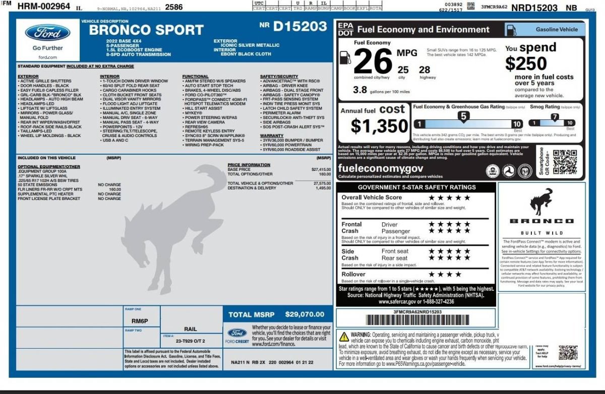Used 2022 Ford Bronco Sport AWD/4WD image 14