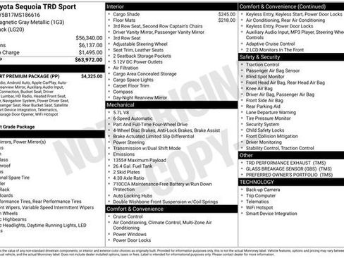 Used 2021 Toyota Sequoia TRD Sport w/ TRD Sport Premium Package image 2