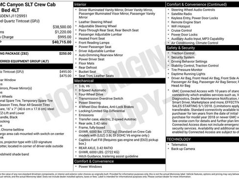 Used 2018 GMC Canyon SLT w/ Trailering Package AWD/4WD image 15