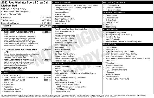 Used 2022 Jeep Gladiator Sport AWD/4WD image 34