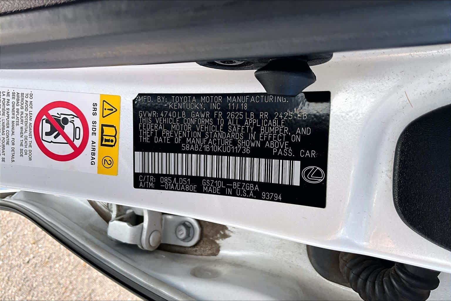 Used 2019 Lexus ES 350 w/ Premium Package FWD image 32