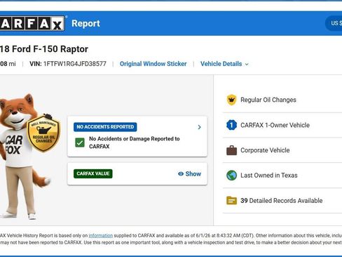 Used 2018 Ford F150 Raptor w/ Equipment Group 802A Luxury AWD/4WD image 10