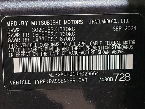 Used 2024 Mitsubishi Mirage ES FWD image 33