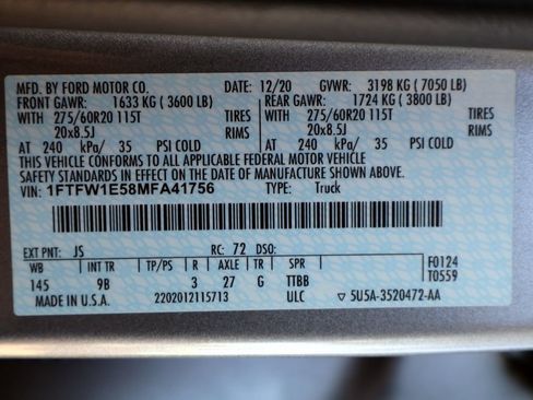 Certified 2021 Ford F150 Platinum AWD/4WD image 43
