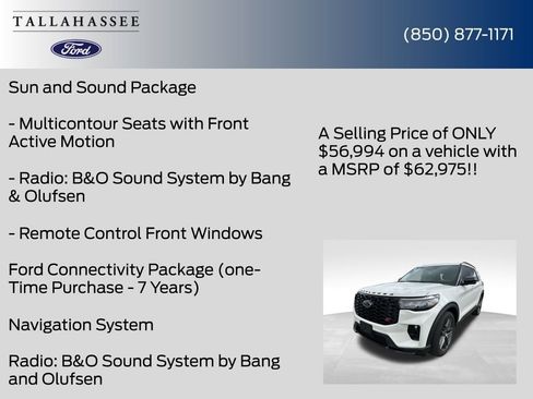 New 2026 Ford Explorer ST w/ Sun And Sound Package RWD image 24