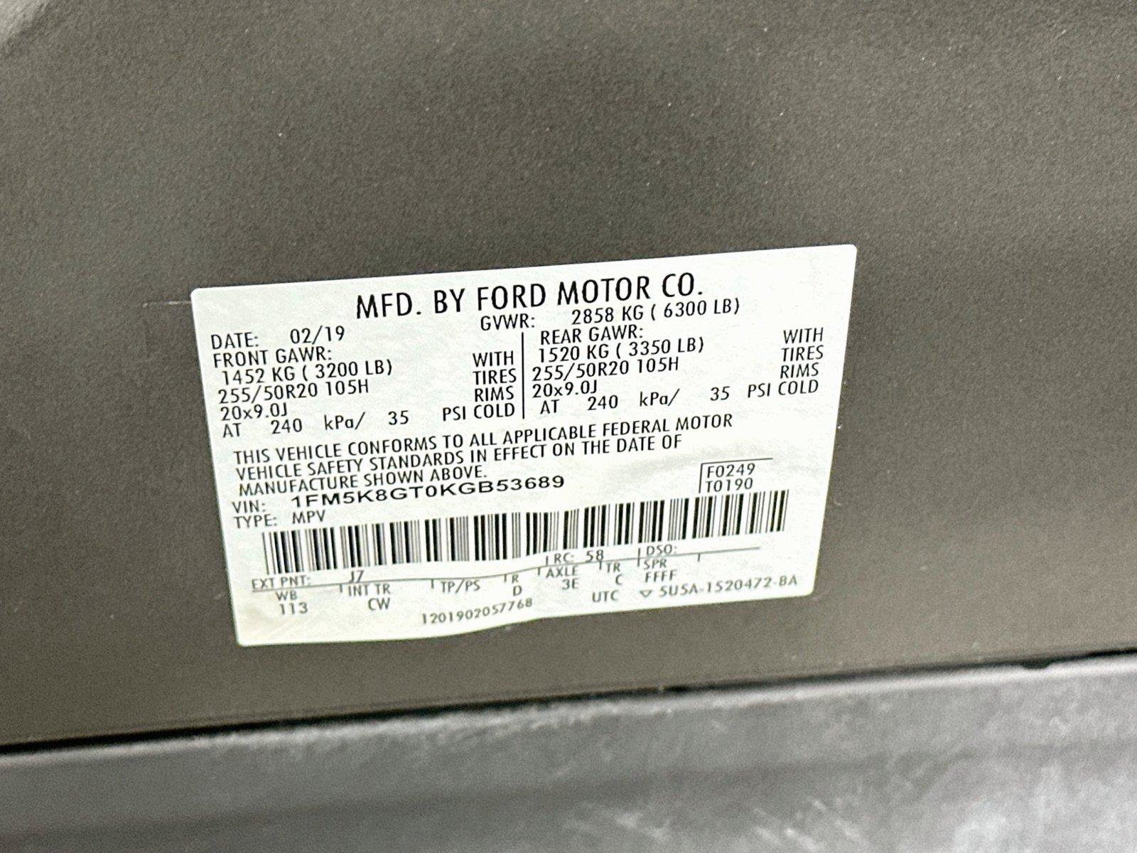 Used 2019 Ford Explorer Sport w/ Equipment Group 401A AWD/4WD image 24