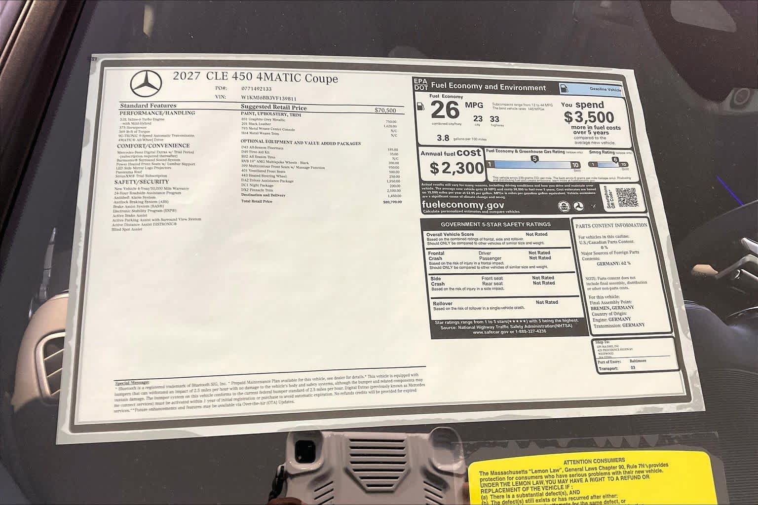 New 2027 Mercedes-Benz CLE 450 4MATIC Coupe image 18
