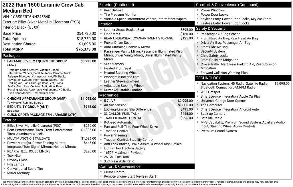 Used 2022 RAM 1500 Laramie AWD/4WD image 34