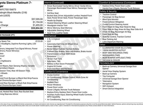 Used 2025 Toyota Sienna Platinum AWD/4WD image 39