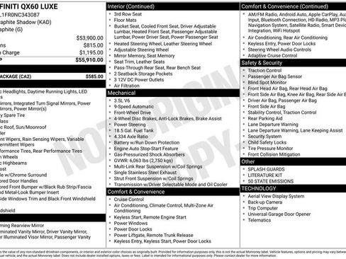 Used 2022 INFINITI QX60 Luxe w/ Cargo Package image 15