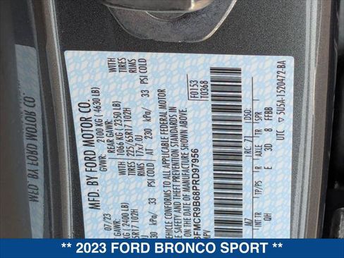 Used 2023 Ford Bronco Sport Big Bend w/ Convenience Package AWD/4WD image 24