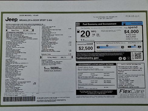 New 2026 Jeep Wrangler Unlimited Sport image 17