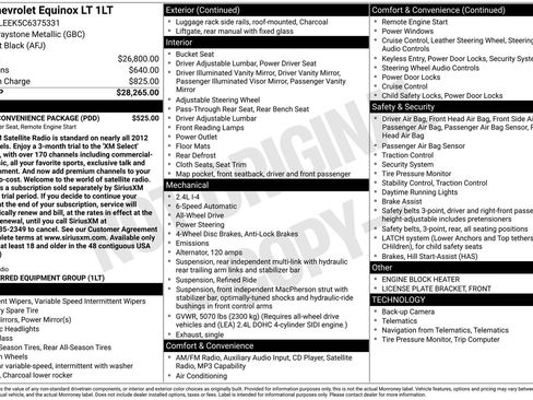 Used 2012 Chevrolet Equinox LT w/ Driver Convenience Package AWD/4WD image 68