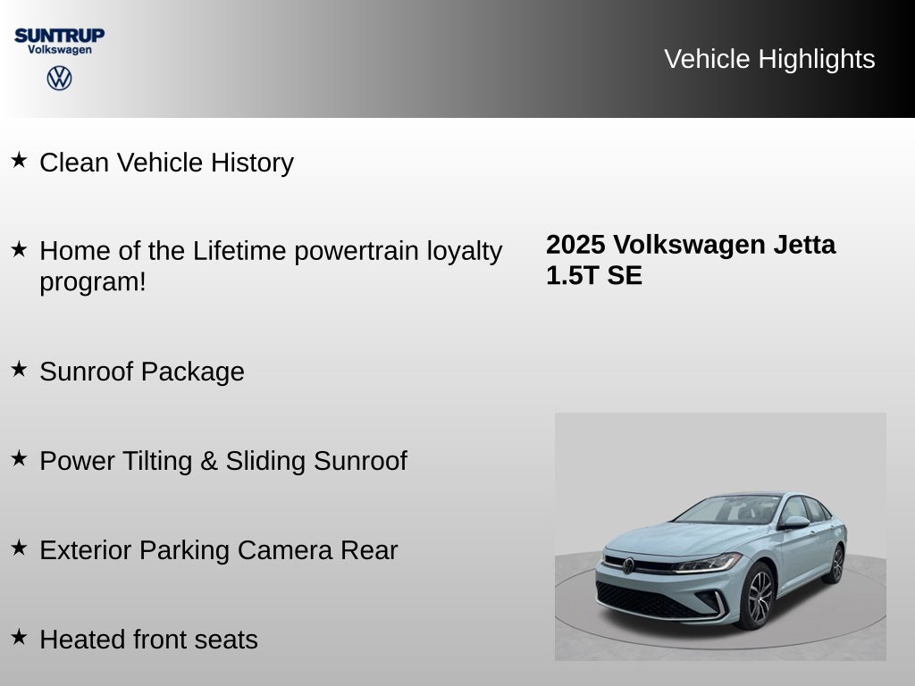 Used 2025 Volkswagen Jetta SE w/ Sunroof Package FWD image 8