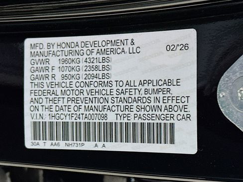 New 2026 Honda Accord LX image 30