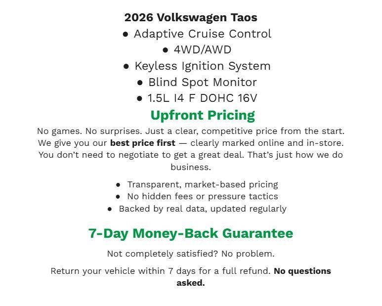 Used 2026 Volkswagen Taos S AWD/4WD image 2
