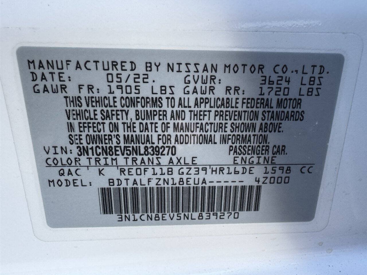 Used 2022 Nissan Versa SV FWD image 26