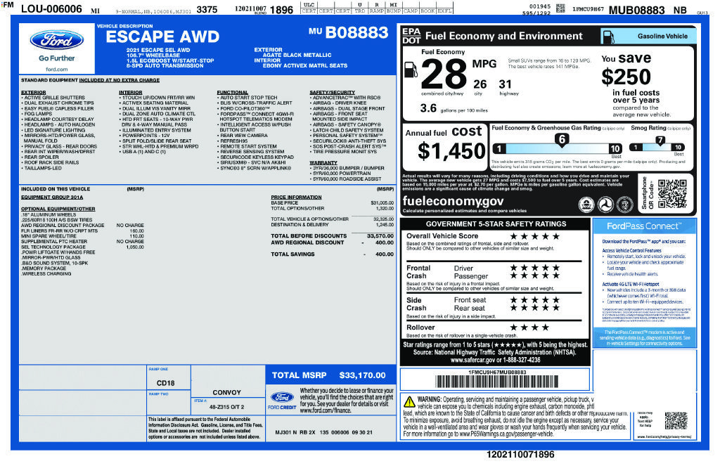 Used 2021 Ford Escape SEL w/ Technology Package AWD/4WD image 42