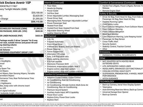 Certified 2022 Buick Enclave Avenir w/ Avenir Technology Package image 4