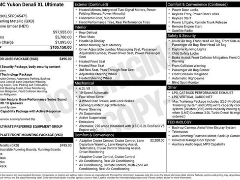 Used 2023 GMC Yukon XL Denali Ultimate w/ LPO, Floor Liner Package image 1