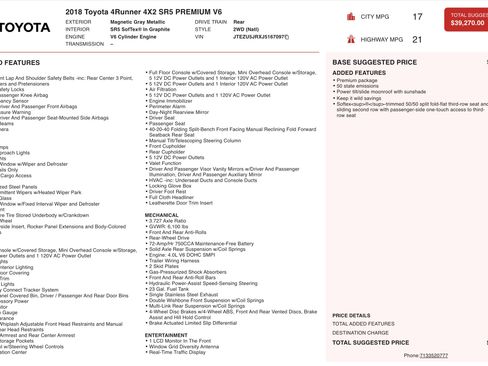 Used 2018 Toyota 4Runner SR5 Premium image 4