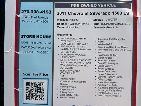 Used 2011 Chevrolet Silverado 1500 LS AWD/4WD image 26