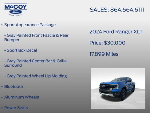 Used 2024 Ford Ranger XLT w/ Equipment Group 301A High image 23