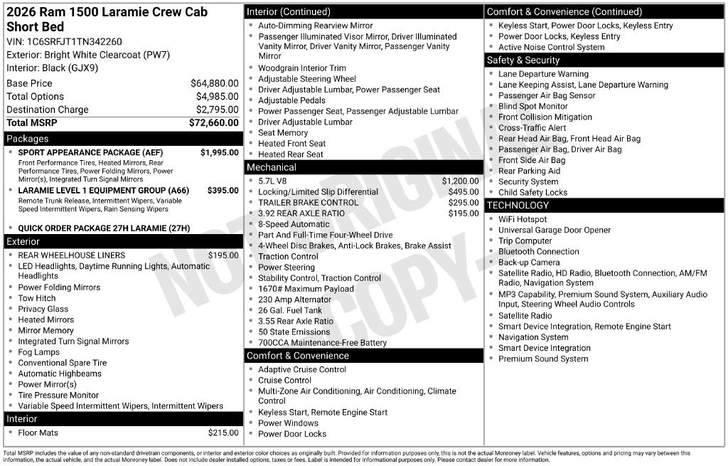 Used 2026 RAM 1500 Laramie w/ Sport Appearance Package AWD/4WD image 9