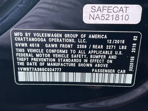 Used 2016 Volkswagen Passat 1.8T SE w/ Lighting Package (P06) image 29