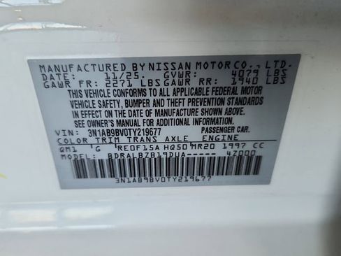 New 2026 Nissan Sentra S w/ Floor Mat Package image 11