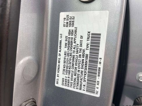 Certified 2019 Honda Ridgeline RTL image 17