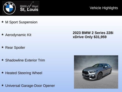 Used 2023 BMW 228i xDrive Gran Coupe w/ M Sport Package image 24
