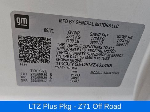 Used 2021 Chevrolet Silverado 1500 LTZ w/ Z71 Off-Road Package image 23