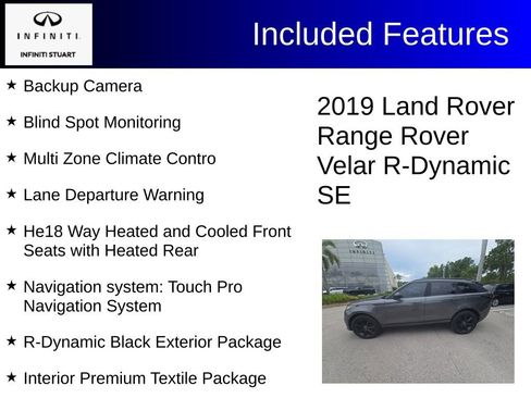 Used 2019 Land Rover Range Rover Velar R-Dynamic SE AWD/4WD image 2