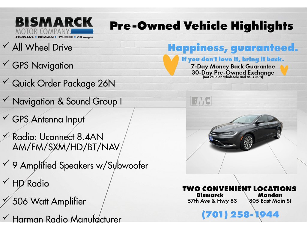 Used 2015 Chrysler 200 C w/ Navigation & Sound Group I AWD/4WD image 5