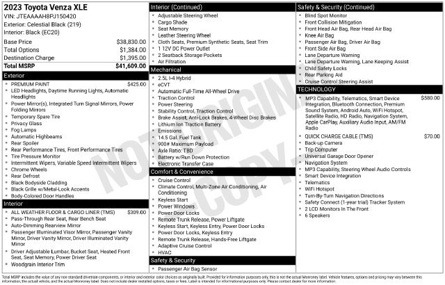 Certified 2023 Toyota Venza XLE AWD/4WD image 34