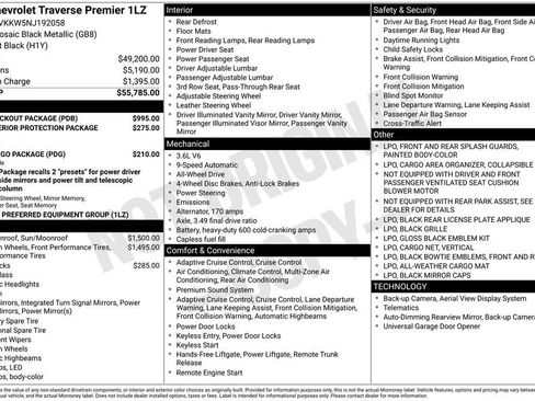 Used 2022 Chevrolet Traverse Premier w/ LPO, Blackout Package image 11