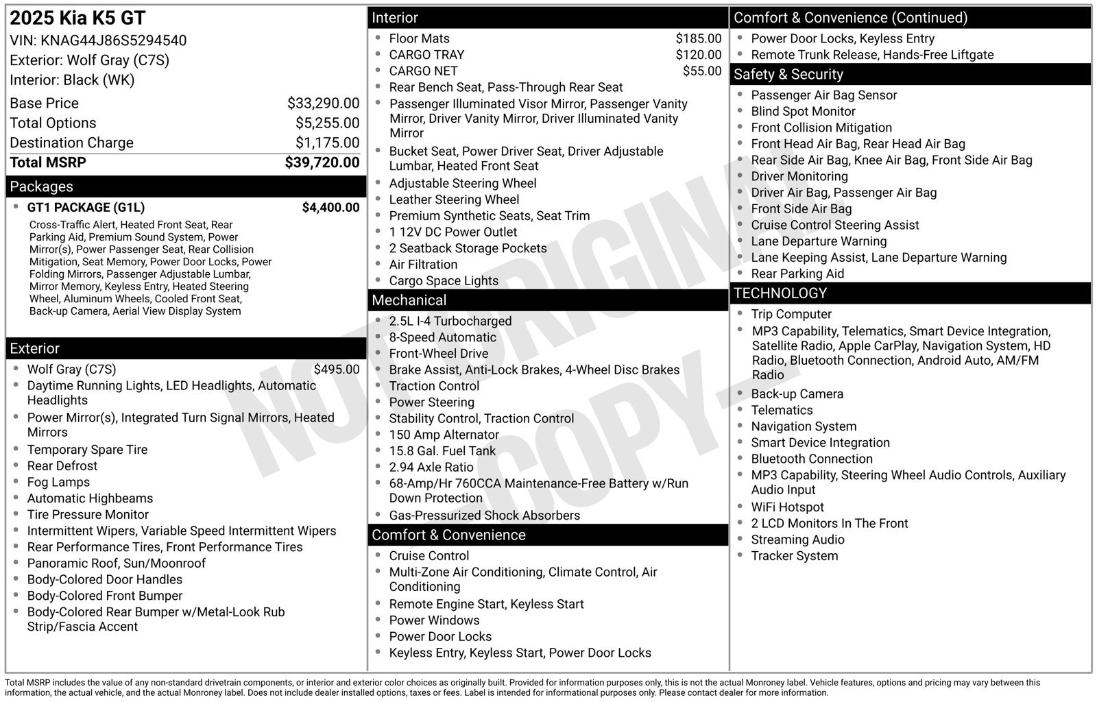 Used 2025 Kia K5 GT w/ GT1 Package FWD image 28