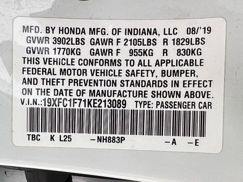 Used 2019 Honda Civic EX-L image 21